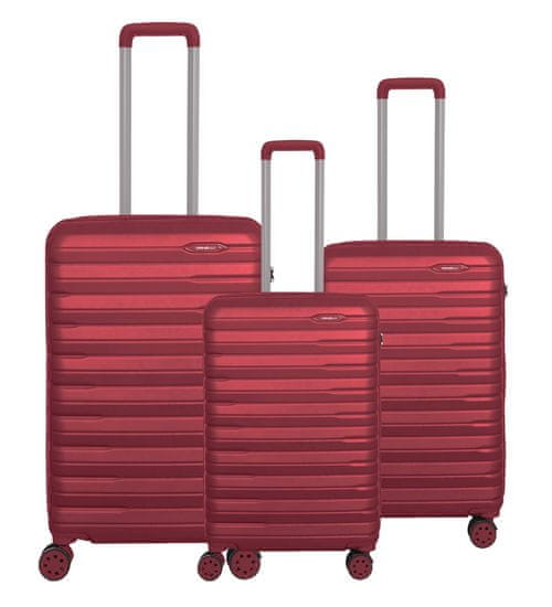 Ornelli Perle set potovalnih kovčkov, rdeč (28019)