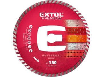 Extol Premium Diamantni rezalni disk (108754) diamond cutting turbo blade, 180x22.2mm, dry and wet cutting