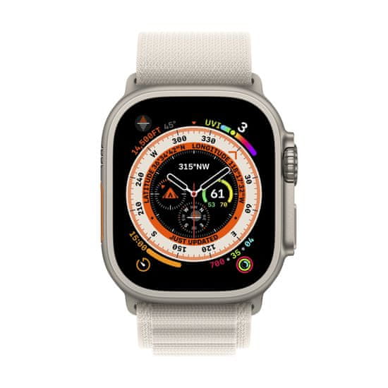 Apple Watch Ultra pametna ura, 49 mm, Titanium ohišje, Alpine Loop Starlight, S