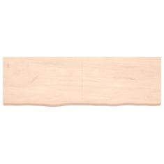 Greatstore Stenska polica 160x50x(2-6) cm neobdelana trdna hrastovina