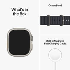 Apple Watch Ultra pametna ura, 49 mm, Titanium ohišje, Ocean Band pašček, Midnight