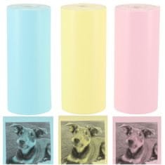 WOWO Termalni kasetni papir za mini tiskalnik - Termalni kasetni papir za mini tiskalnik 5,7 cm x 3 m, 3 barvne zvitke