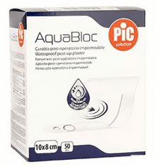 PIC Solution AquaBloc antibakterijski pooperativni obliž, 10x8 cm, 50/1