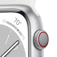 Apple Watch Series 8 pametna ura, 41 mm, Cellular, ohišje aluminij, pašček bela (MP4A3CM/A)