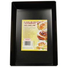 WOWO Peka kolačev - teksturiran pekač za torte 36x24,5x6 cm - črn