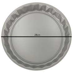 WOWO Okrogel pekač za torte 28 cm - Okrogel pekač za torte s snemljivim dnom 28 cm - siv pekač
