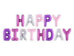 WOWO Happy Birthday balonska dekoracija - Mavrična folija balonska dekoracija Happy Birthday 340cm x 35cm