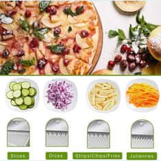 Netscroll Priročen in varen sekljalnik in rezalnik sadja in zelenjave, odličen kuhinjski pripomoček za rezanje zelenjave, GRATIS E-knjiga z recepti, narežite zelenjavo kot profesionalec, VegetableChopper