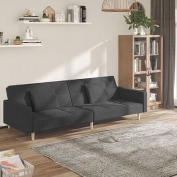 Vidaxl vidaXL Dvosed z 2 blazinama, temno siv, oblazinjen s tkanino