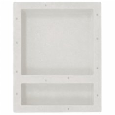 Vidaxl Niša za tuš kabino z 2 predelkoma mat bela 41x51x10 cm