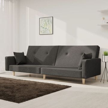 Vidaxl vidaXL Dvosed z 2 blazinama, temno siv, oblazinjen s tkanino