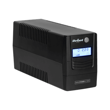 slomart Rebel Nanopower Plus 1000 UPS napajalnik, 1000VA / 600W, LCD, USB, RJ45