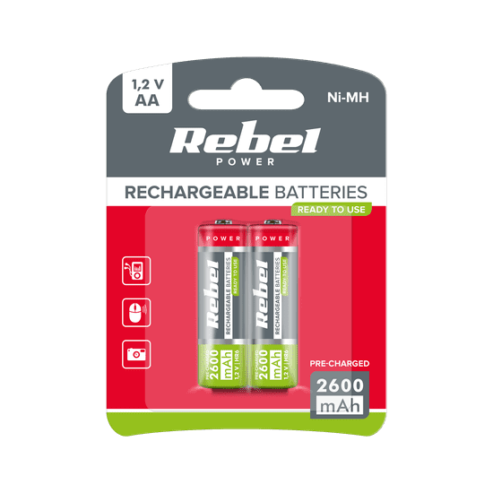 shumee REBEL HR6 2600 mAh Ni-MH baterije 2 kos/bl
