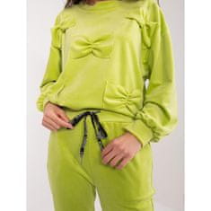 ITALY MODA Ženski komplet s pulijem in hlačami ERA limetina zelena DHJ-KMPL-8850.68_406007 Univerzalni