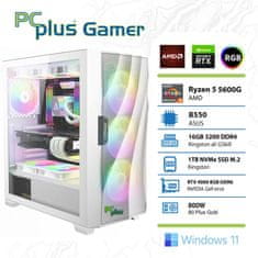 PCplus Gamer namizni računalnik, R5-5600G, 16GB, SSD1TB, RTX4060, W11H (145754)