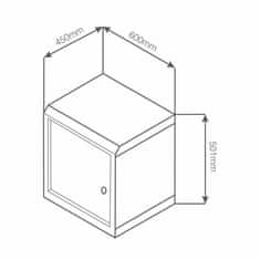 Datech zidni kabinet 9U 501 600x450 siv + polica DP.6409.9000