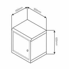 Datech zidni kabinet 12U 635 600x450 siv + polica DP.6412.9000