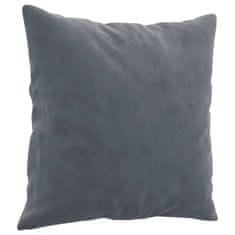 Vidaxl Kavč dvosed z okrasnimi blazinami temno siv 120 cm žamet