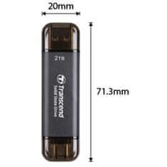 Transcend ESD310C 512 GB, zunanji SSD, USB 10 Gb/s, tip C/A