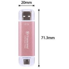 Transcend ESD310P 512 GB, zunanji SSD, USB 10 Gb/s, tip C/A