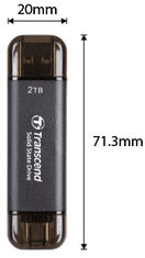 Transcend ESD310C 512 GB, zunanji SSD, USB 10 Gb/s, tip C/A