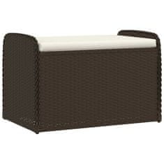 Vidaxl Klop z blazino rjava 80x51x52 cm poli ratan