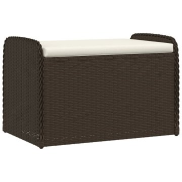 Vidaxl Klop z blazino rjava 80x51x52 cm poli ratan