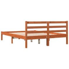 Vidaxl Posteljni okvir brez vzmetnice voščeno rjav 140x190 cm borovina