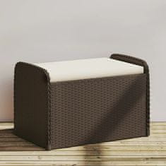 Vidaxl Klop z blazino rjava 80x51x52 cm poli ratan