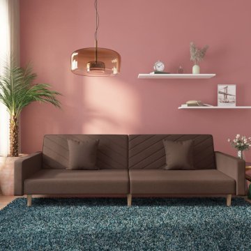 Vidaxl vidaXL Dvosed, 2 blazini, taupe, oblazinjenje iz blaga