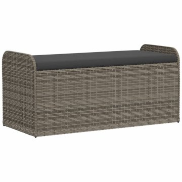 Vidaxl Klop z blazino siva 115x51x52 cm poli ratan