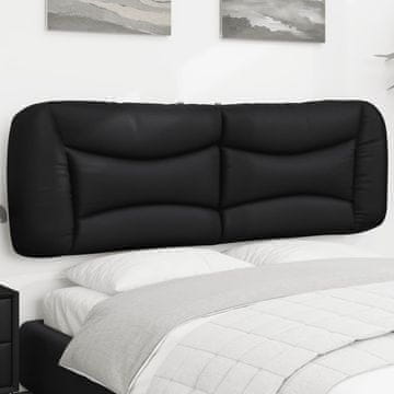 Vidaxl vidaXL Blazina za vzglavje, črna, 160 cm, umetno usnje