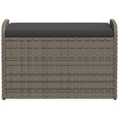 Vidaxl Klop z blazino siva 80x51x52 cm poli ratan