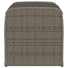 Vidaxl Klop z blazino siva 80x51x52 cm poli ratan