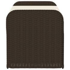 Vidaxl Klop z blazino rjava 115x51x52 cm poli ratan