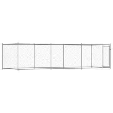 Vidaxl Pasji boks z vrati siv 6x2x1,5 m pocinkano jeklo