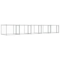Vidaxl Pasji boks z vrati siv 10x2x1,5 m pocinkano jeklo