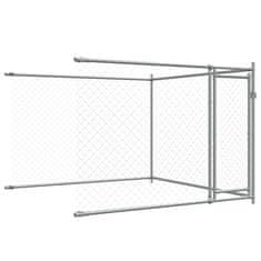 Vidaxl Pasji boks z vrati siv 10x2x1,5 m pocinkano jeklo