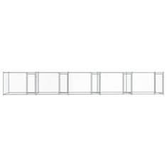 Vidaxl Pasji boks z vrati siv 10x2x1,5 m pocinkano jeklo