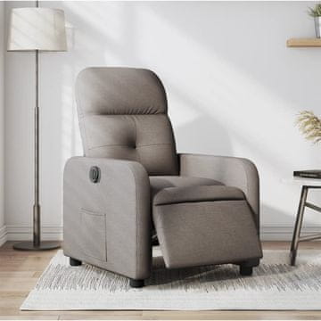 Vidaxl vidaXL Električni naslanjač, taupe, oblazinjenje iz blaga
