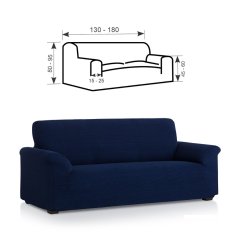 TIMMLUX Premium raztegljiva prevleka za kavč - dvosed 130-180 cm modra stretch EU kvaliteta