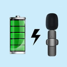 TIMMLUX 2x brežični mikrofon za pametni telefon Lighting za vloge, TikTok, facebook, YouTube črn