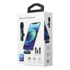 Hoco Brežični mikrofon za pametni telefon USB-C 2 kosa za vloge, TikTok, facebook, YouTube črn