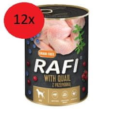 RAFI Rafi mokra hrana s prepelico borovnico in brusnico 12X800g