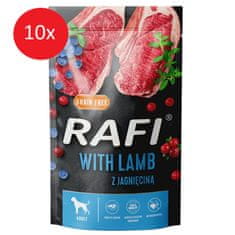 RAFI RAFI mokra hrana za pse, jagnjetina & borovnice & brusnice, brez žit, 10 x 500 g