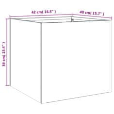 Vidaxl Cvetlično korito 2 kosa srebrno 42x40x39 cm pocinkano jeklo