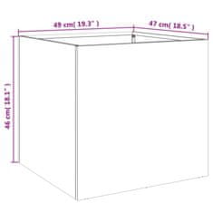 Vidaxl Cvetlično korito 2 kosa belo 49x47x46 cm hladno valjano jeklo