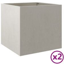 Vidaxl Cvetlično korito 2 kosa srebrno 49x47x46 cm nerjaveče jeklo