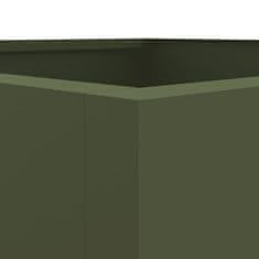 Vidaxl Cvetlično korito olivno zeleno 42x38x75 cm jeklo