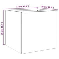Vidaxl Cvetlično korito 2 kosa belo 32x30x29 cm hladno valjano jeklo